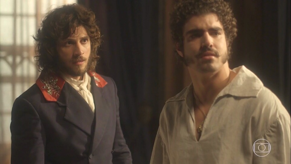 Joaquim e Pedro em cena da novela Novo Mundo - Foto: Reprodução