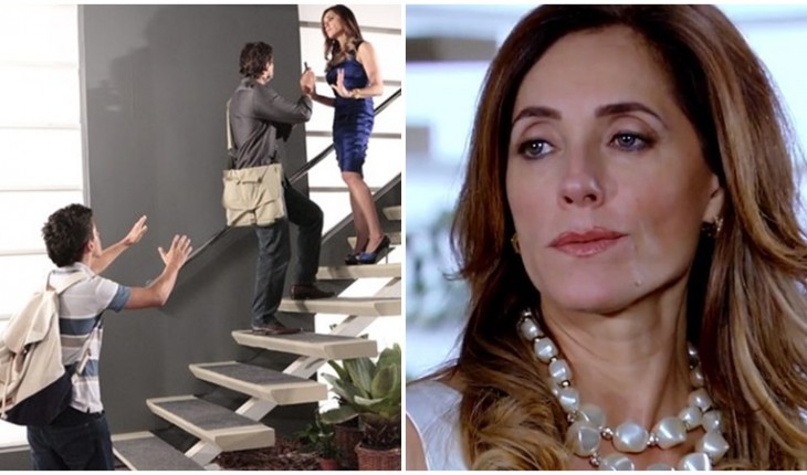 Tereza Cristina (Christiane Torloni) em cena de Fina Estampa; vilã ameaçará empurrar jornalista da escada