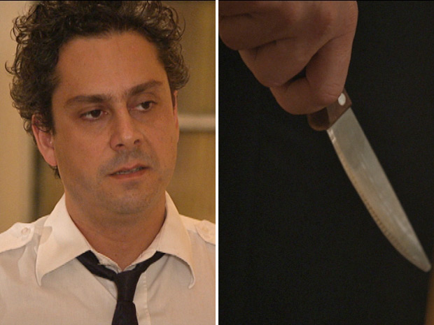 Baltazar pega uma faca na novela Fina Estampa - Foto: Reprodução