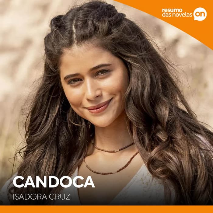 Candoca, personagem de Isadora Cruz em Mar do Sertão, novela das 18h da Globo