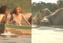 Luana, Marcos e Zé sobem na canoa, percorrem o rio Araguaia e avistam Bruno desacordado de longe: “encontramos ele”