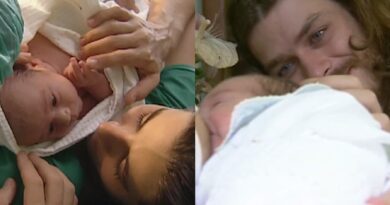 Marcos aparece no parto de Liliana, percebe que seu filho tem “saco roxo”, Bruno o repreende e diz que o bebê tem “saco preto”: “dar azar”